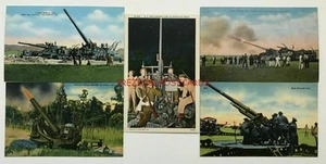 5 postales de lino del ejército de la Segunda Guerra Mundial ARTILLERÍA PESADA Y ANTIAÉREA AÑOS 40 - Imagen 1 de 2