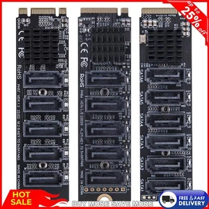 M.2 MKEY PCI-E Riser Card 5/6 Port Adapter Card M.2 To SATA 3.0 SATA3.0 Adapter - Picture 1 of 21