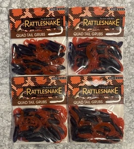 4 paquetes de larvas de cola cuádruple serpiente de cascabel mierda besugo trucha uva fuego rojo - Imagen 1 de 1