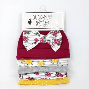 Duck Duck Goose Baby Infant Size 0-9 Months Multi Cotton Beanie Hats 5 Pack - Picture 1 of 5