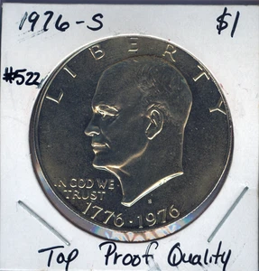 1976-S Eisenhower Dollar Top Quality Proof Auction #522 - Picture 1 of 2