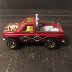 Vintage 1977 Hot Wheels Red Chevy Truck with Steerhead & Snakeskin Graphics - Picture 1 of 5