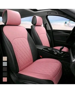 Sanwom Universal Vorne Leder Autositzbezüge Rosa 2 Stück Luxus Sitzbezüge,... - Bild 1 von 9