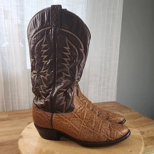 Vintage Tony Lama Western Cowboystiefel Herren Größe 9,5D braun hellbraun 8262 Elefant - Bild 1 von 16