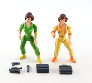 1990 & 92 TMNT April O'Neil (Green Jumpsuit) Channel 6 Newsvan Figures Playmates - Picture 1 of 10