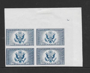 UNITED STATES SCOTT 771 MH BLOCK/4 - 1935 16c DK BLUE AIR POST SPECIAL DELIVERY - Picture 1 of 2