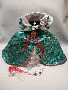 Barbie Holiday Dress Green Silver Gown Dress Outfit Shoes Lot - Picture 1 of 4