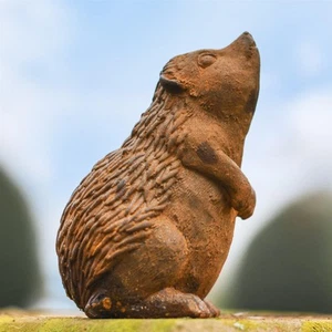 Miniature Hedgehog Garden Sculpture - Cast Iron Outdoor Ornament - Picture 1 of 6