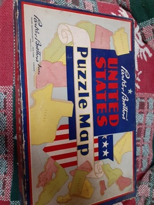 MAPA ROMPECABEZAS ESTADOS UNIDOS de la Segunda Guerra Mundial de la década de 1940 por Parker Brothers completo y muy bueno Foto 1 de 4