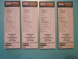 Ölwechsel Erinnerungsaufkleber ""Exxon Superflo"" Neu aus altem Lagerbestand - Bild 1 von 7