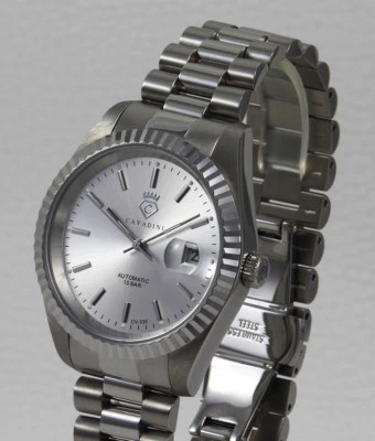 Cavadini Herrenuhr Automatik CV-335 Leonardo Miyota 8215 Edelstahl stahl-silber - Bild 1 von 4