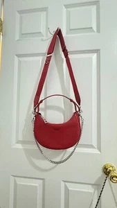 Zadig & Voltaire Red Pebbled Leather Shoulder Bag $400 Quality Store Display - Picture 1 of 6
