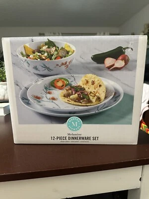 MARTHA STEWART Melamina 12 piezas Vajilla Libélula Servicio para 4 personas Foto 1 de 2