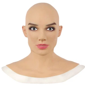 Realistic Silicone Female Mask Full Face Mask Disguise Crossdresser Cosplay AUФ - Picture 1 of 7