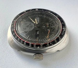 SEIKO 6138-0011 Automatic Chronograph Watch Vintage Mens UFO Black Dial 0020 - Picture 1 of 6