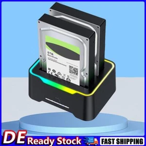 Dual-Bay-HDD-Dockingstation 5-Gbit/s-HDD-Gehäuse für 25/35-Zoll-SATA-Festplatten - Bild 1 von 18