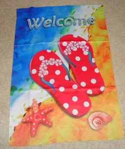 Flip Flops Welcome Yard Flag Indoor Outdoor 28 x 40 New in Package - Picture 1 of 2