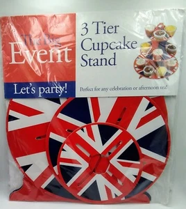 The Big Event Union Jack 3-Tier Cupcake/Cake/Afternoon Tea/Party NEW - Picture 1 of 2