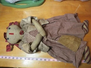 21" Primitive Honey & Me? Raggedy Ann Doll Kitchen Angel Shelf Sitter Unique Vtg - Picture 1 of 8