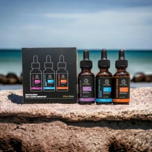 Ultra Skin Trio Facial Serum Kit - Anti-Aging, Hydrating, Brightening - Picture 1 of 6