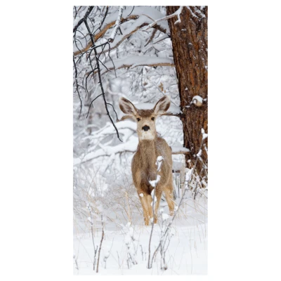 Dekobanner Stoffbanner Textilbanner Stoffposter Winterreh 1 x 2 m mit Stangen - Bild 1 von 2