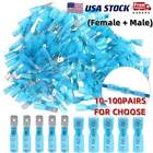10-100Pairs Blue Heat Shrink Wire Connectors Male Female Spade Crimp Terminals