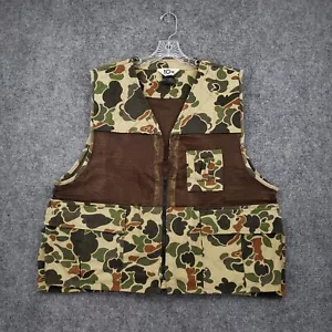 VINTAGE 10x Vest Men 2XL XXL Green Mesh Utility Pocket Duck Camo Hunting USA - Picture 1 of 13