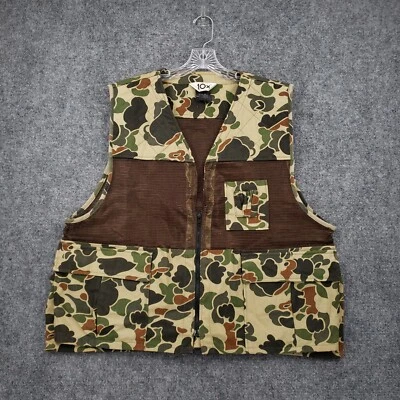 VINTAGE 10x Vest Men 2XL XXL Green Mesh Utility Pocket Duck Camo Hunting USA - Image 1 of 4