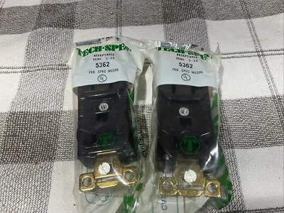 RECEPTÁCULO DÚPLEX BRYANT BRY5362 20 AMP 125V Marrón 2 Piezas Foto 1 de 2