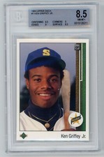 1989 Upper Deck KEN GRIFFEY JR #1 RC Rookie Iconic HoF BGS 8.5 NM-MINT+ w/2x 9's