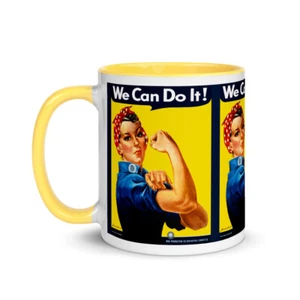 Póster taza de bebidas Rosie The Riveter 1942 Segunda Guerra Mundial Segunda Guerra Mundial (4 opciones de color) - Imagen 1 de 13