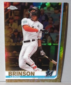 2019 Topps Chrom Gold Refraktoren Miami Marlins Lewis Brinson 2/50 - Bild 1 von 2