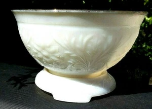 White Milk Glass Sandwich Pattern Punch Bowl with Stand and 12 Cups - Picture 1 of 8
