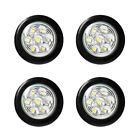 4x 2" Inch Clear White LED Round Clearance Side Marker Lights Truck Trailer 12V