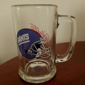 PAPEL NFL NY GIANTS Glass Mug 5 1/2 Tall 12 Oz   - Picture 1 of 5