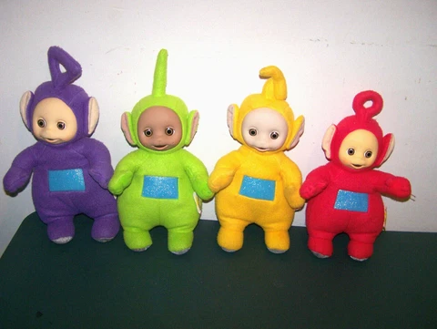 4 VINTAGE TELETUBBIES  PLUSH DOLLS PLAYSKOOL LAA LAA DIPSY TINKY WINKY PO Cover