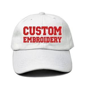 Gorra bordada personalizada, gorra bordada personalizada sombrero (sombrero blanco teñido de pigmento) - Imagen 1 de 9