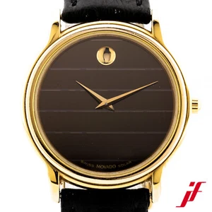 Orologio da Polso Movado Museum Acciaio Inox PVD Solar Cinturino IN Pelle 33 MM - Foto 1 di 5