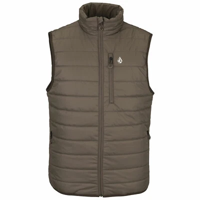 Volcom Puff Puff Weste Herren-Herbstweste Outdoor Steppweste Mid Layer Braun - Bild 1 von 3