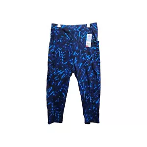 Pop Fit Capris 3XL Womens Multicolor Blue High Rise With Pockets POP2351-27 - Picture 1 of 6