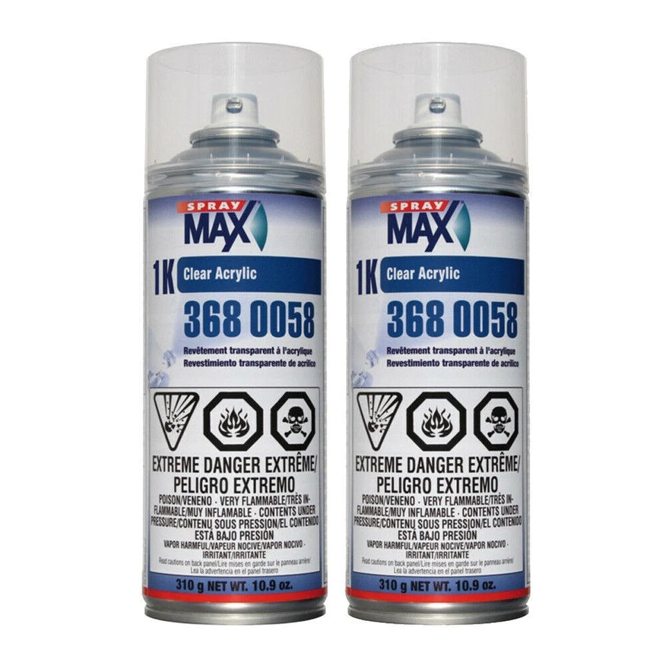 1K SprayMax 3680058 Acrylic High Gloss Base Clear Coat 2 Pack  10.6 oz  Aerosol - Image 1 of 1