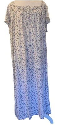 Camisón tejido Croft & Barrow verde/púrpura floral manga gorra ribete de encaje - 2X Foto 1 de 4