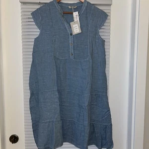 Francesca Bettini 100% Linen Dress Lagenlook Boho NWT Medium Peasant - Picture 1 of 3
