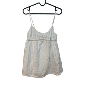 Gap Damen Y2k Babydoll weiß Baumwolle Tanktop 10 Angelcore Boho Hippie zart - Bild 1 von 9