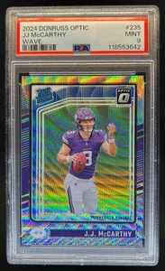 2024 Donruss Optic JJ McCarthy Wave Rated Rookie #223/300 Vikings PSA 9 - Picture 1 of 2