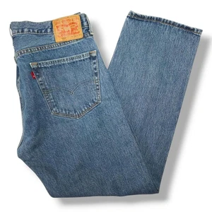 Levi’s 505 Regular Fit Straight Leg Jeans W36 L30 Dark Stonewash Zip Fly VTG Y2K - Picture 1 of 11