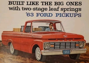 1963 FORD F-100 Custom Cab Pickup Truck Print Ad - Picture 1 of 2