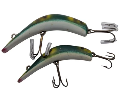 2-KAUTZKY LAZY IKE Green Frog 2.5" & 3" Diving Crankbait Fishing Freshwater Lure - Image 1 of 4