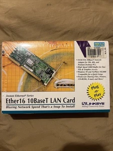 New 10BaseT ISA Network Card Linksys XTIDE Compatible 28-Pin EEPROM Socket NOS - Picture 1 of 10