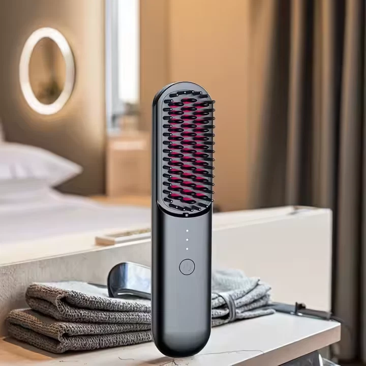 Cordless Hair Straightener Brush Portable Negative Ion Hair Straightener Comb US - Image 1 of 4